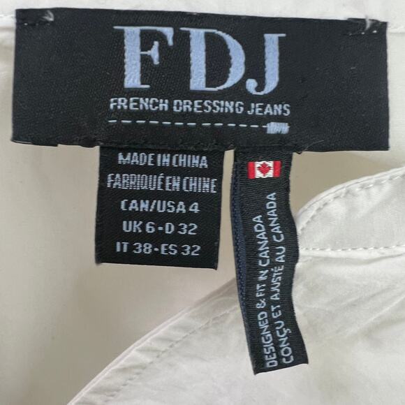 FDJ Women's Garden Core Peasant Coastal Embroidered Crochet Vacation Top Size 4 - Picture 2 of 14